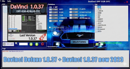 DaVinci 1.0.37 Davinci Deluxe latest version 2025 Fap Adblue Egr DTC